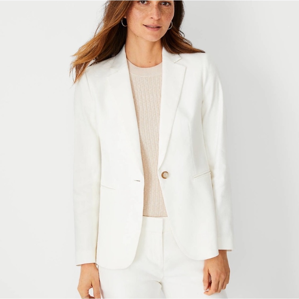 Ann Taylor - Blazer - Linen Herringbone - Size 4